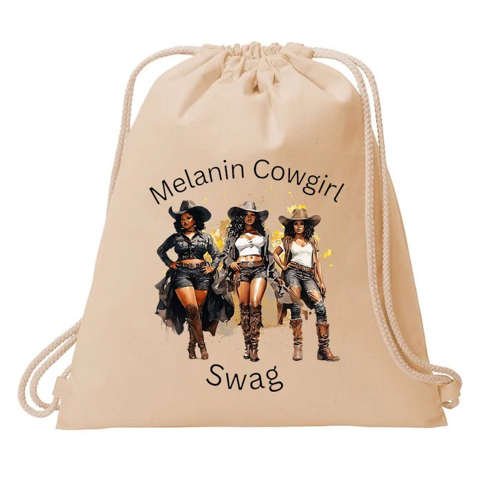 Black Cowgirls African American Texas Girl Drawstring Bag