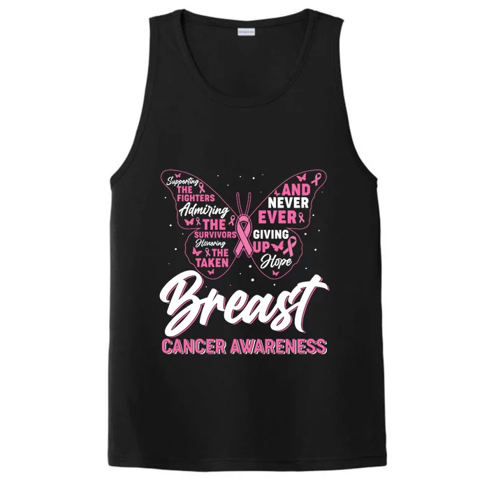 Breast Cancer Awareness Butterfly Performance Tank