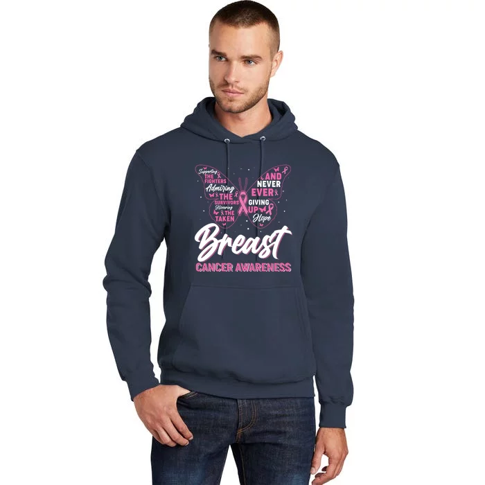 Breast Cancer Awareness Butterfly Tall Hoodie