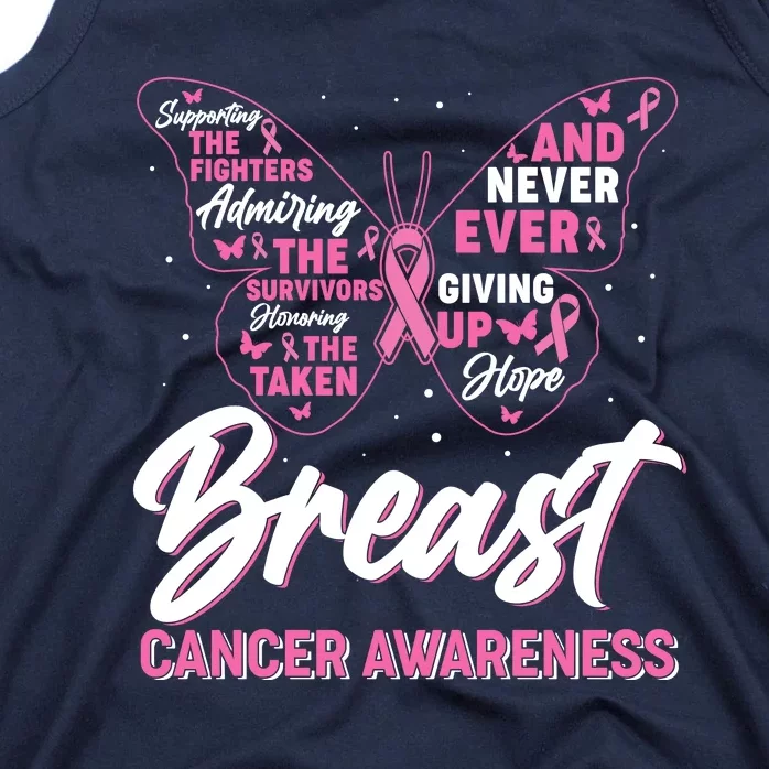 Breast Cancer Awareness Butterfly Tank Top