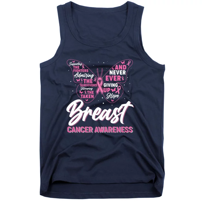 Breast Cancer Awareness Butterfly Tank Top