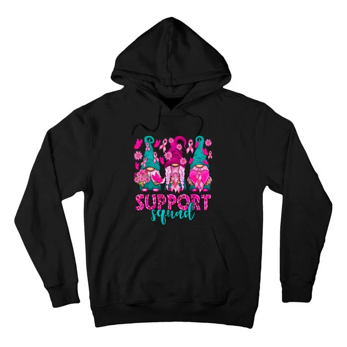 Breast Cancer Awareness Gnomes Support Squad Tall Hoodie