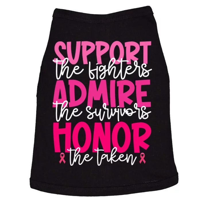 Breast Cancer Awareness Support Admire Honor Ribbon Doggie Tank