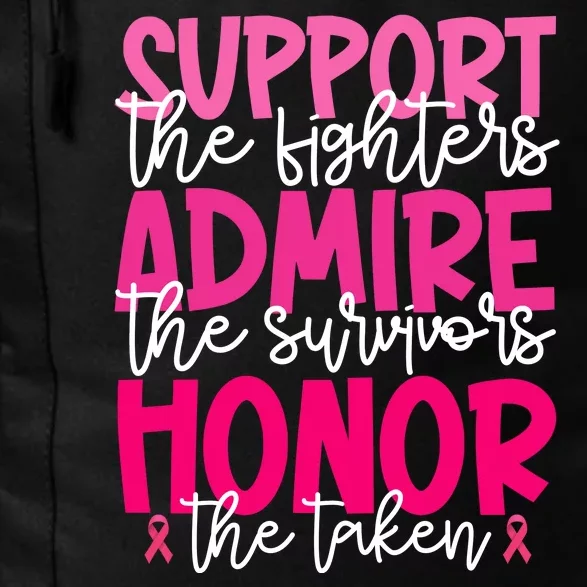 Breast Cancer Awareness Support Admire Honor Ribbon Daily Commute Backpack