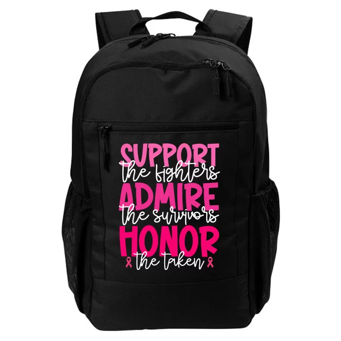 Breast Cancer Awareness Support Admire Honor Ribbon Daily Commute Backpack