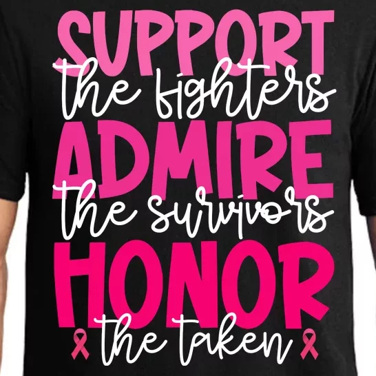 Breast Cancer Awareness Support Admire Honor Ribbon Pajama Set