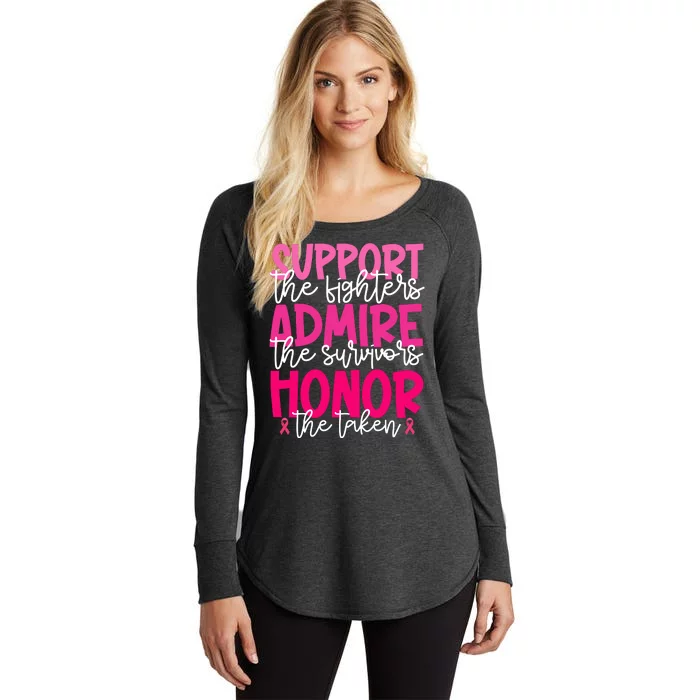 Breast Cancer Awareness Support Admire Honor Ribbon Women's Perfect Tri Tunic Long Sleeve Shirt