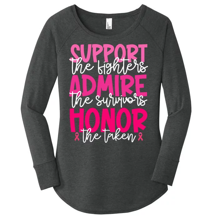 Breast Cancer Awareness Support Admire Honor Ribbon Women's Perfect Tri Tunic Long Sleeve Shirt