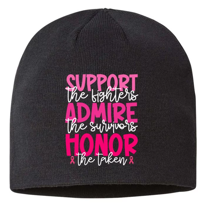 Breast Cancer Awareness Support Admire Honor Ribbon 8 1/2in Sustainable Knit Beanie