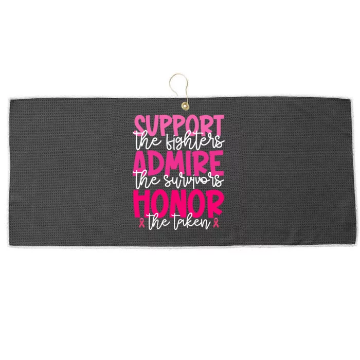 Breast Cancer Awareness Support Admire Honor Ribbon Large Microfiber Waffle Golf Towel