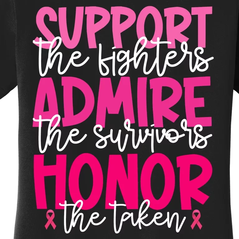 Breast Cancer Awareness Support Admire Honor Ribbon Women's T-Shirt