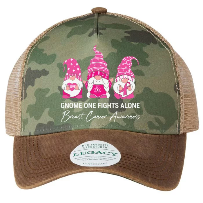 Breast Cancer Awareness Gnome No One Fights Alone Legacy Tie Dye Trucker Hat