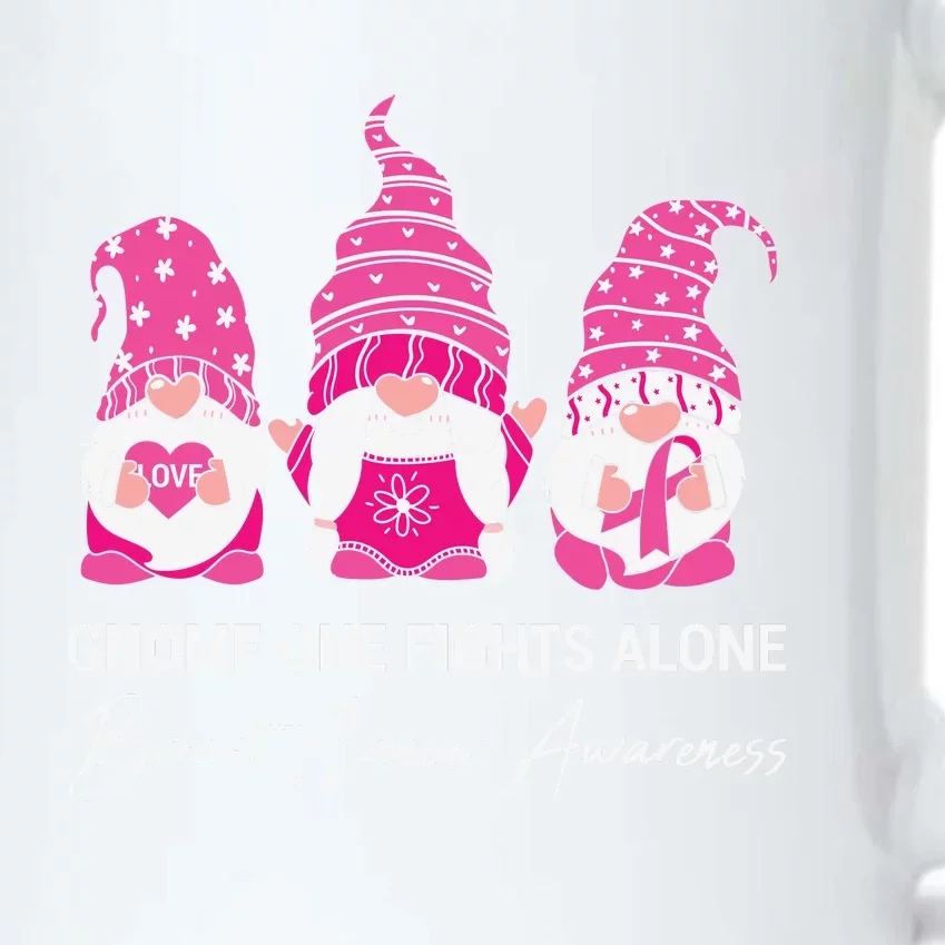 Breast Cancer Awareness Gnome No One Fights Alone Black Color Changing Mug