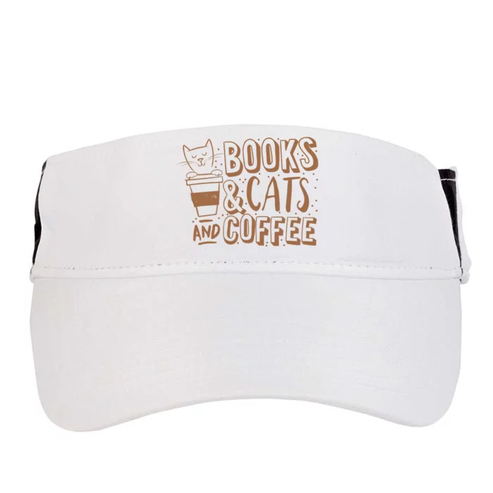 Books Cats And Coffee Lover Adult Drive Performance Visor