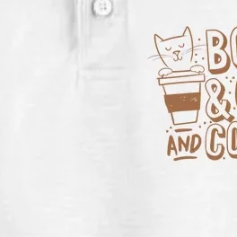 Books Cats And Coffee Lover Dry Zone Grid Performance Polo