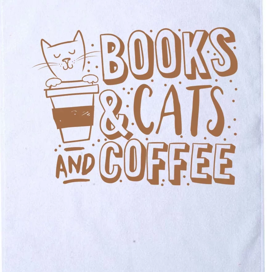 Books Cats And Coffee Lover Platinum Collection Golf Towel