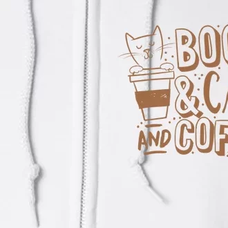 Books Cats And Coffee Lover Full Zip Hoodie