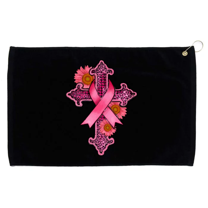 Breast Cancer Awareness Cross Grommeted Golf Towel