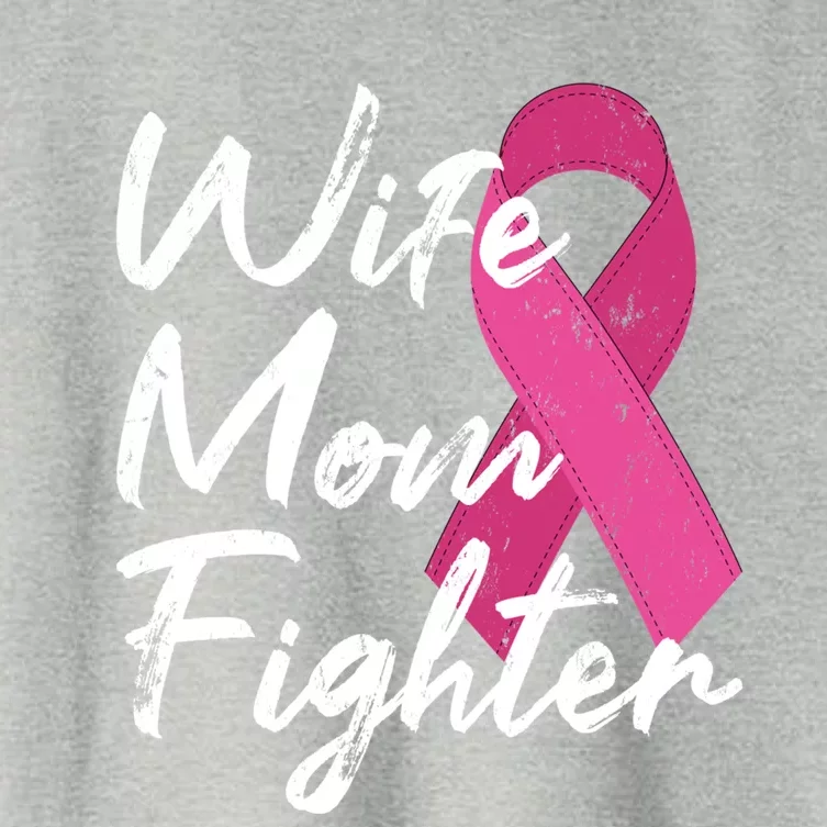 Breast Cancer Awareness Wife Mom Fighter Gift Women's Crop Top Tee