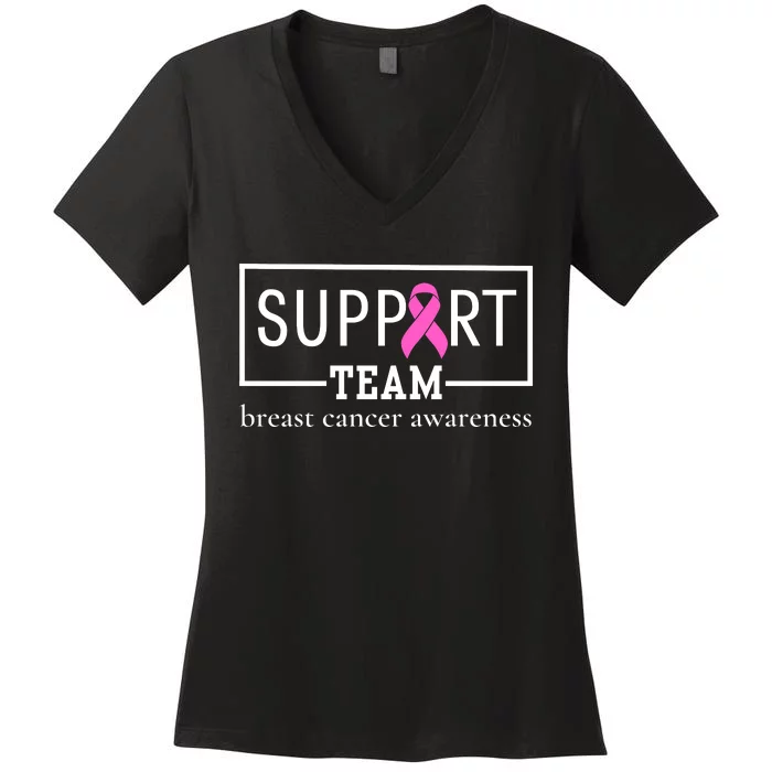 Breast Cancer Awareness Support Team Women's V-Neck T-Shirt