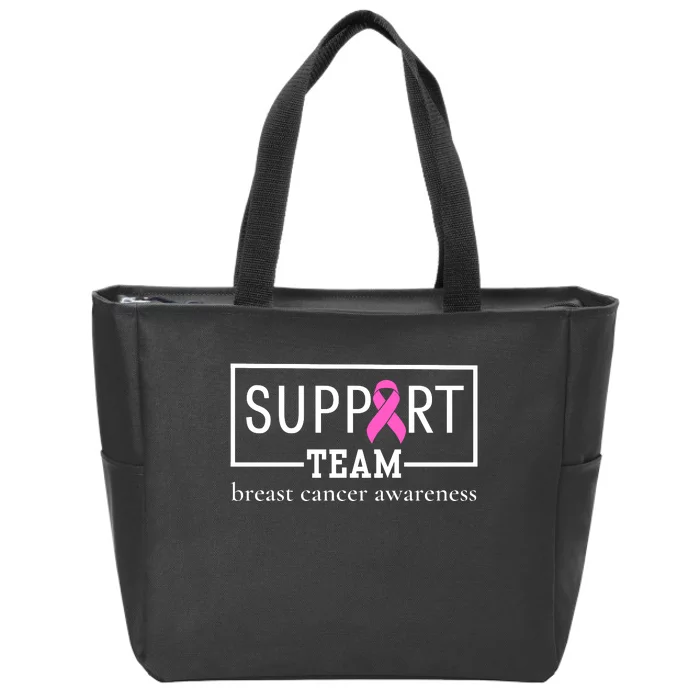 Breast Cancer Awareness Support Team Zip Tote Bag