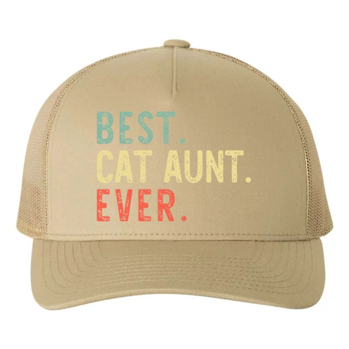 Best Cat Aunt Ever Cool Funny Retro Vintage Yupoong Adult 5-Panel Trucker Hat