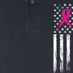 Breast Cancer Awareness Tough Guys Wear Pink American Us Flag Pink Ribbon Softstyle Adult Sport Polo