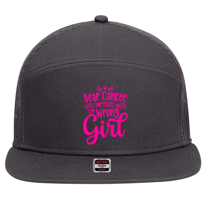 Breast Cancer Awareness Gift For Girl Women 7 Panel Mesh Trucker Snapback Hat