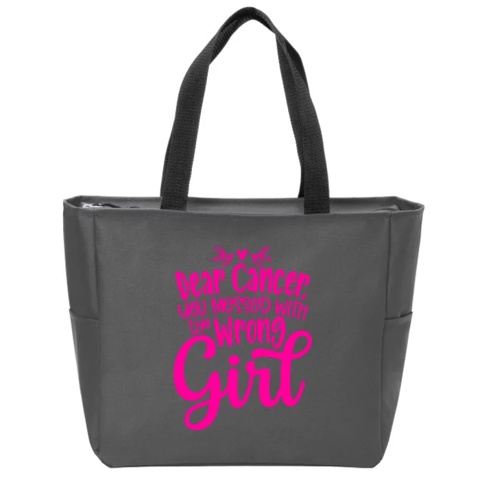 Breast Cancer Awareness Gift For Girl Women Zip Tote Bag