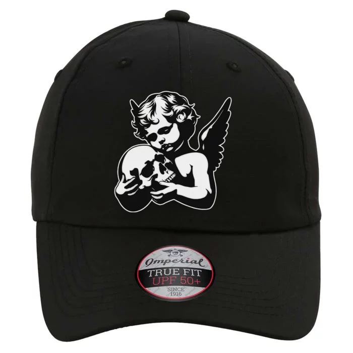 Blackwork Cherub Angel Holding Skull The Original Performance Cap