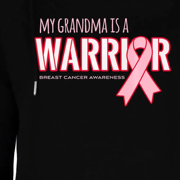 Breast Cancer Awareness: My Grandma Is A Warrior Womens Funnel Neck Pullover Hood