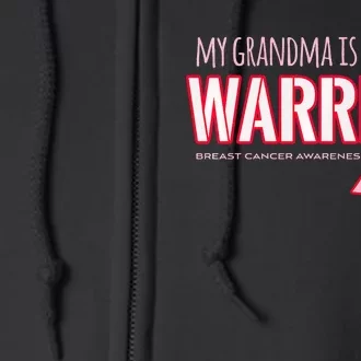 Breast Cancer Awareness: My Grandma Is A Warrior Full Zip Hoodie