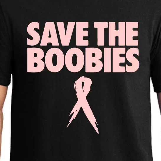 Breast Cancer Awareness SAVE THE BOOBIES Pink Ribbon Halloween Pajama Set