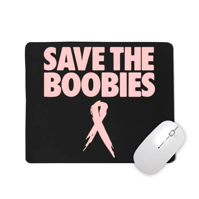 Breast Cancer Awareness SAVE THE BOOBIES Pink Ribbon Halloween Mousepad