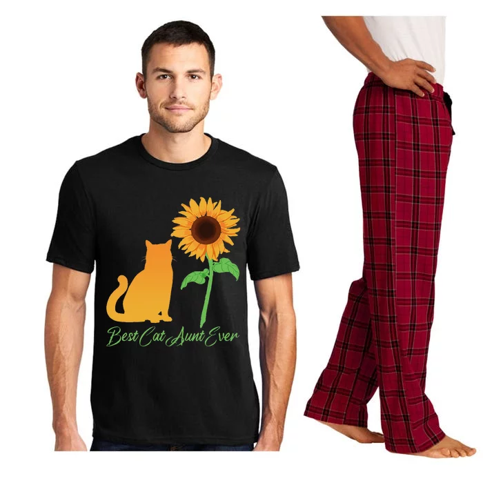 Best Cat Aunt Ever Sunflower Mothers Day Pajama Set