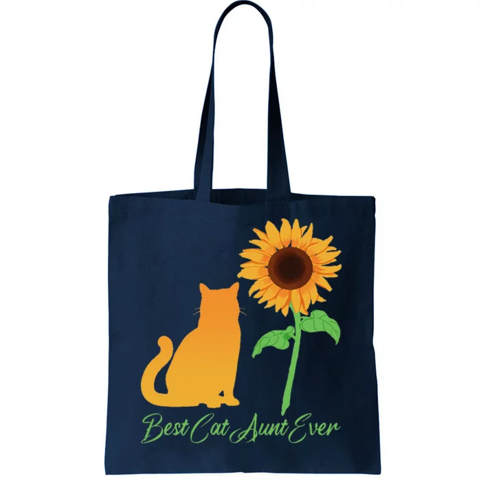 Best Cat Aunt Ever Sunflower Mothers Day Tote Bag