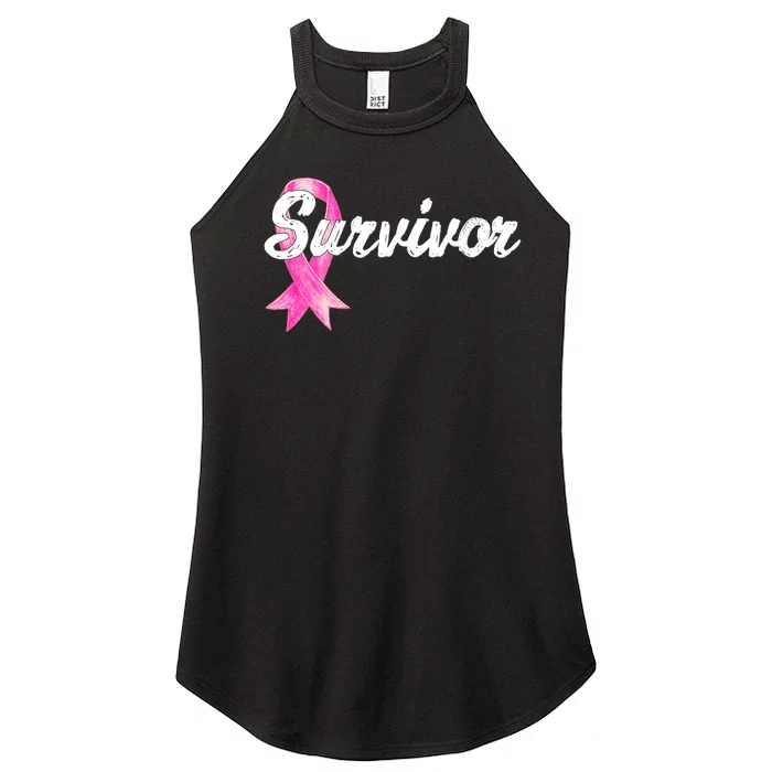 Breast Cancer Awareness Survivor Mom Wife Mama Gift Women’s Perfect Tri Rocker Tank