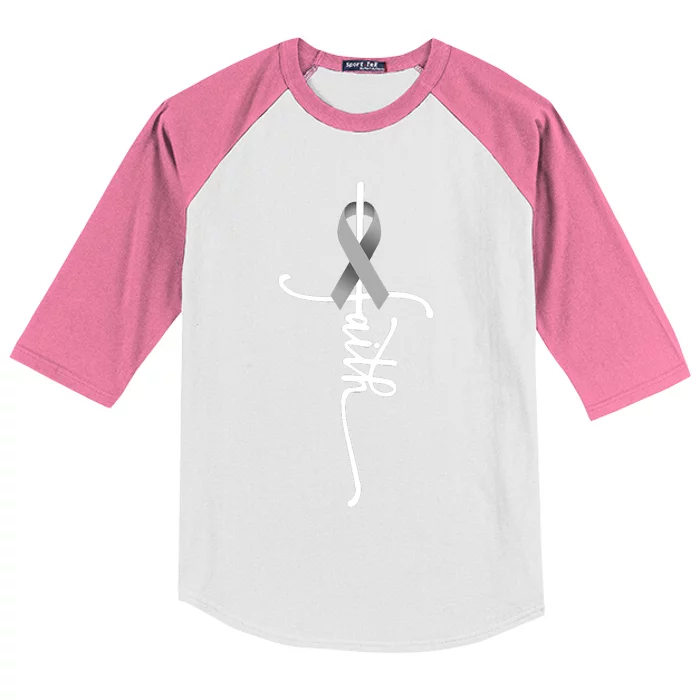 Brain Cancer Awareness Faith Hope Cure Kids Colorblock Raglan Jersey