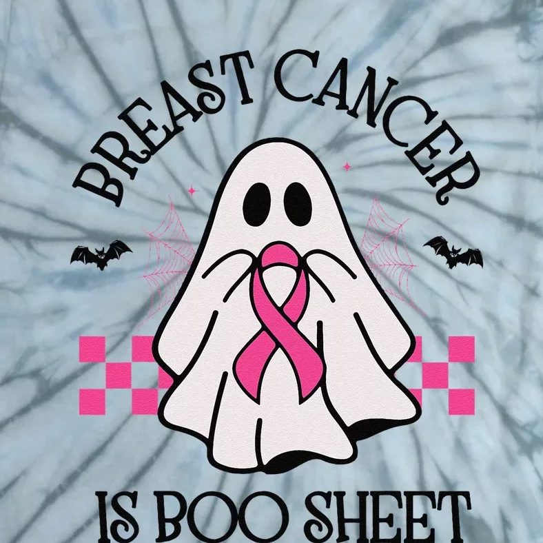 Breast Cancer Awareness Ribbon Boo Sheet Halloween Ghost Tie-Dye T-Shirt