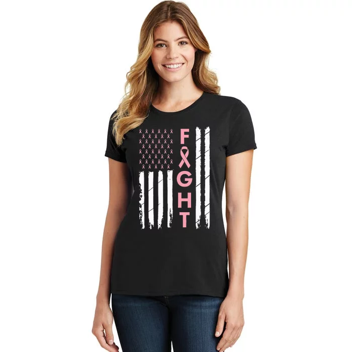 Breast Cancer Awareness Pink Ribbon Mom  Fight Survivor Women's T-Shirt