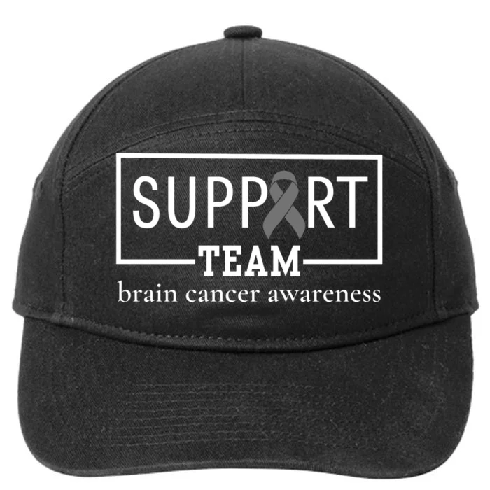 Brain Cancer Awareness Support Team 7-Panel Snapback Hat