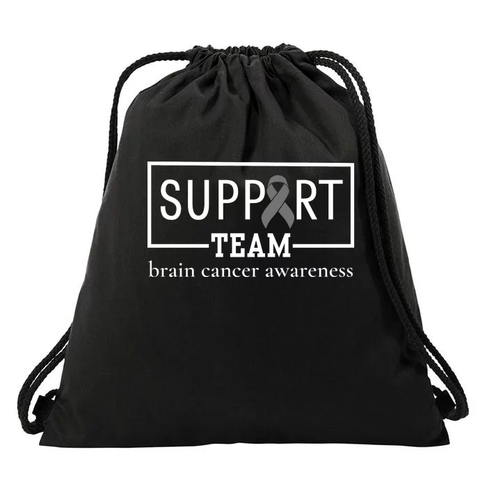 Brain Cancer Awareness Support Team Drawstring Bag