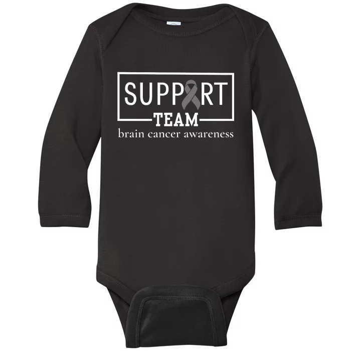 Brain Cancer Awareness Support Team Baby Long Sleeve Bodysuit