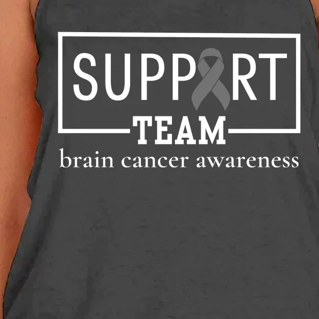 Brain Cancer Awareness Support Team Women's Knotted Racerback Tank