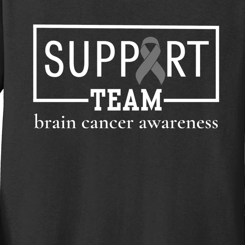 Brain Cancer Awareness Support Team Kids Long Sleeve Shirt