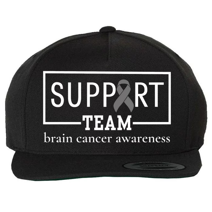 Brain Cancer Awareness Support Team Wool Snapback Cap