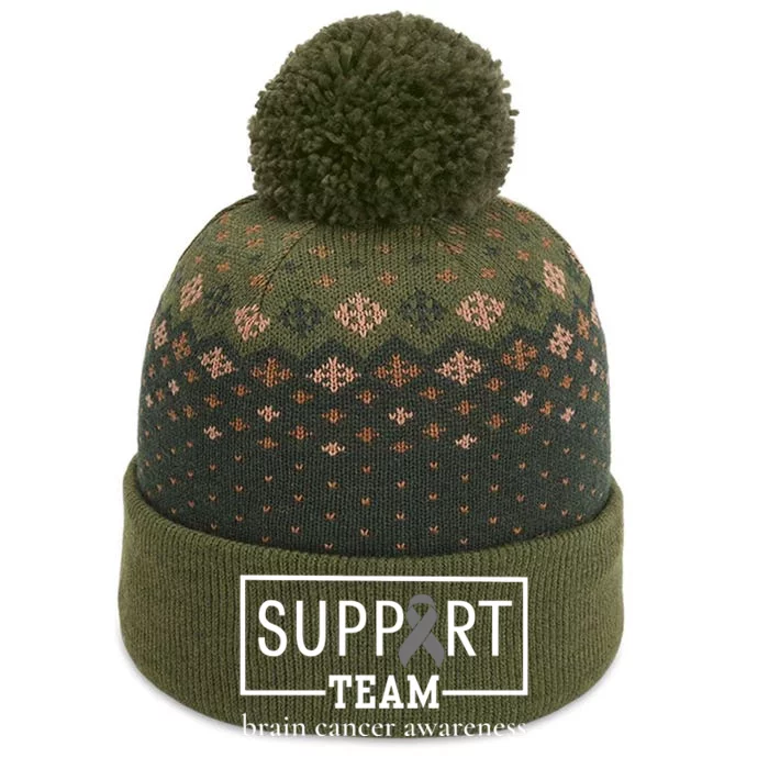 Brain Cancer Awareness Support Team The Baniff Cuffed Pom Beanie