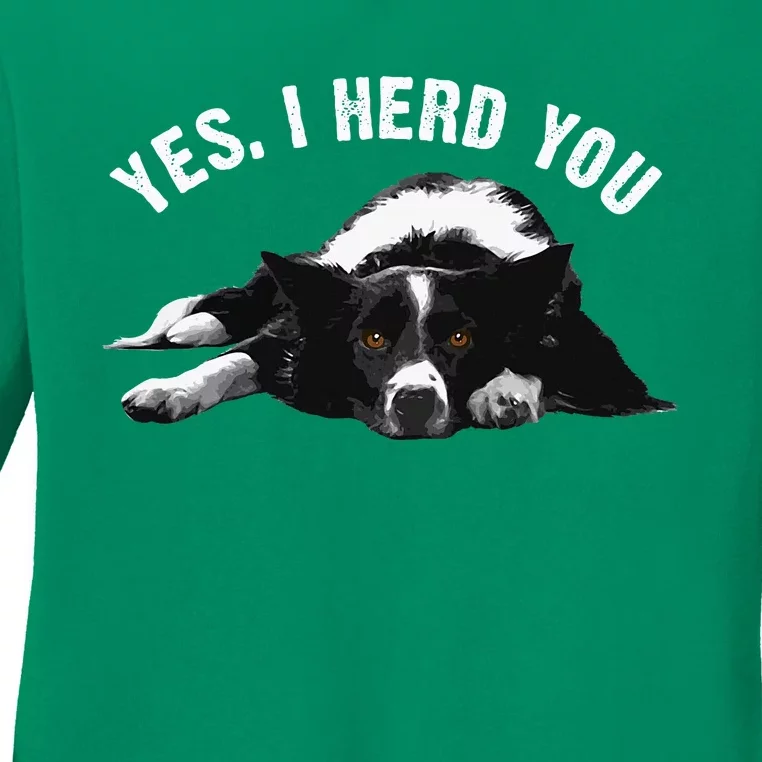 Border Collie Art Puppy Border Collie Lovers Ladies Long Sleeve Shirt