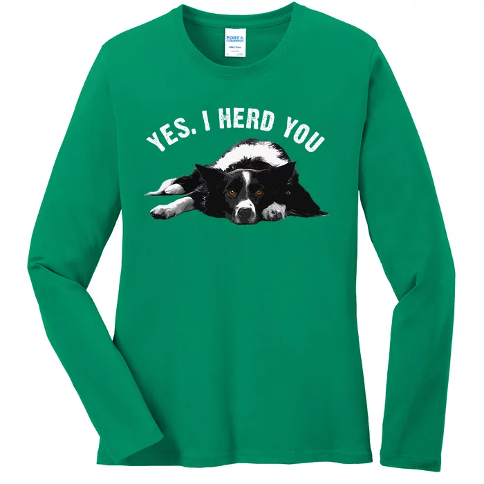 Border Collie Art Puppy Border Collie Lovers Ladies Long Sleeve Shirt