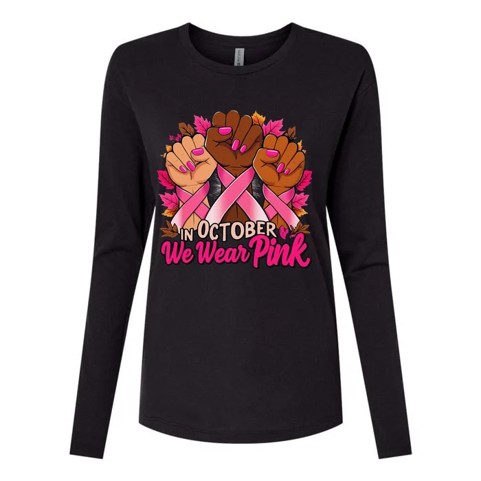 Breast Cancer Awareness 2024 In October We Wear Pin.K Womens Cotton Relaxed Long Sleeve T-Shirt